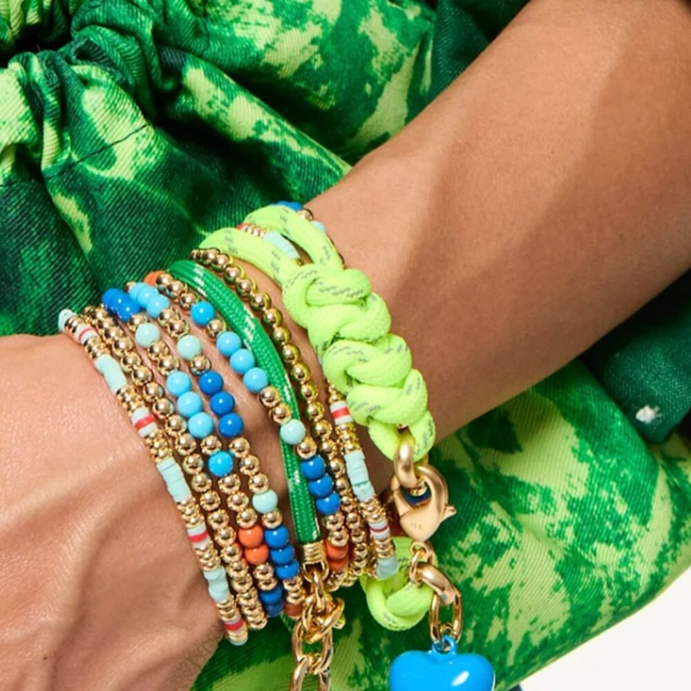 Roxanne Assoulin The Super Size Happy Cord Bracelet Neon Green - Picture 3 of 4